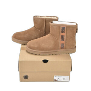 UGG Classic Mini New Side Logo Suede Ankle Bootie Size 10 LNIB